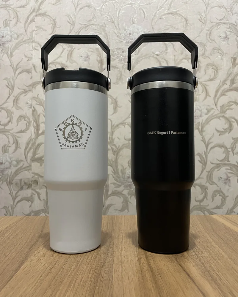Tumbler grafir custom sektor pendidikan, emblem instansi sekolah