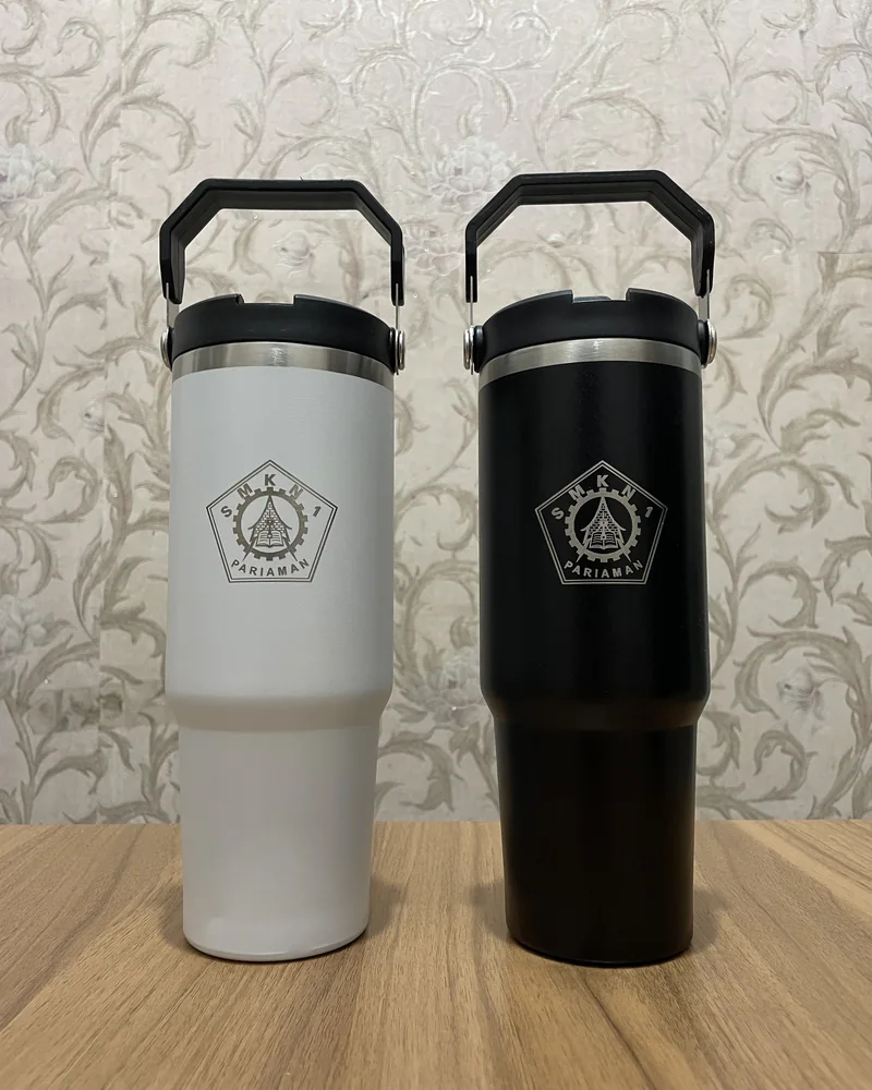Tumbler grafir custom sektor pendidikan, emblem instansi sekolah