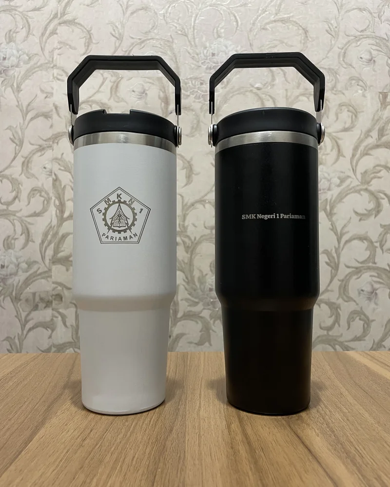 Tumbler grafir custom sektor pendidikan, emblem instansi sekolah
